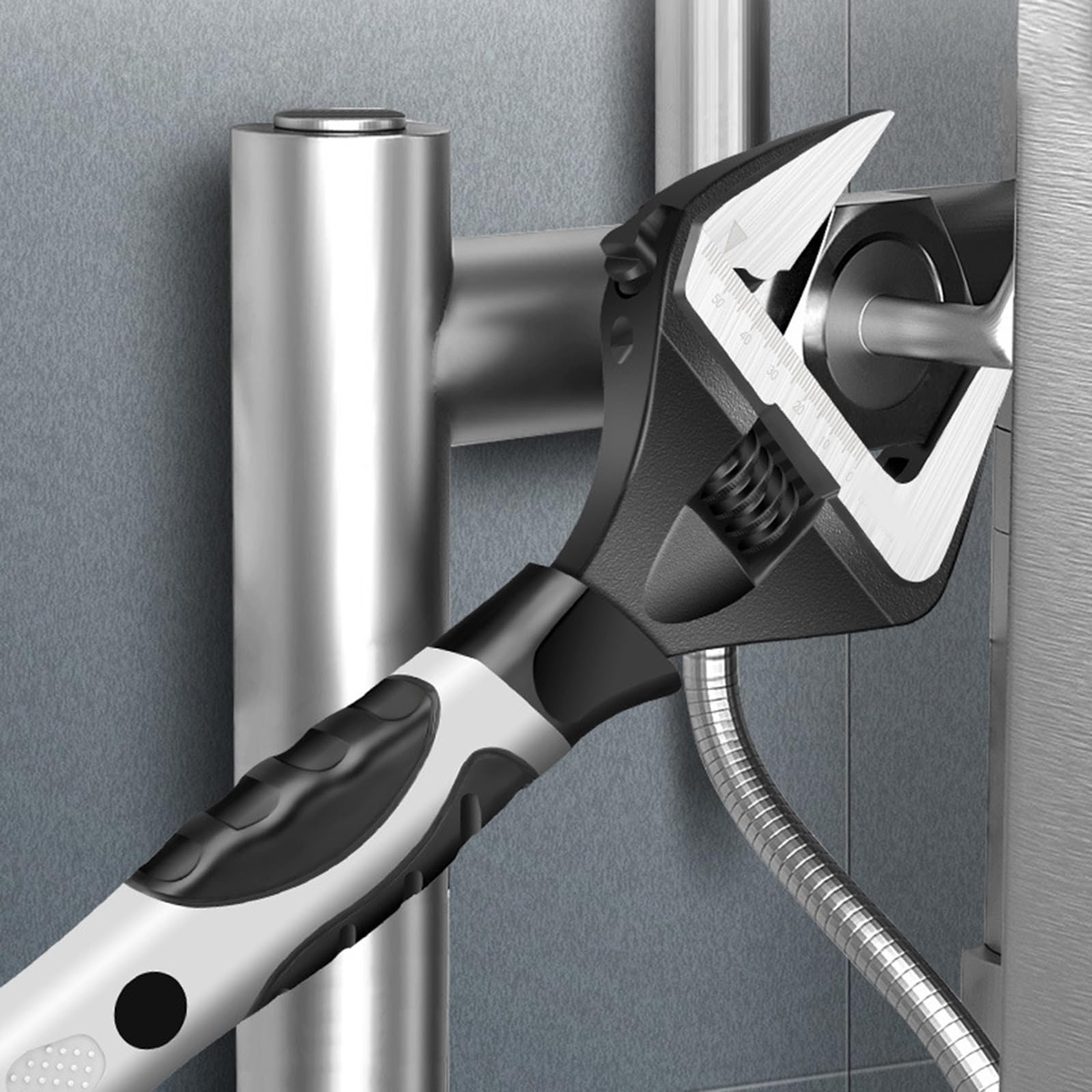 Clé de plomberie efficace, pratique et outil de plomberie avec mâchoire large, pratique pour diverses fixations
