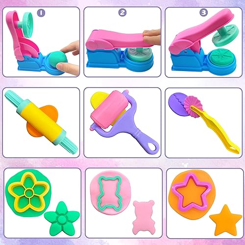 Miniatura 3 de Playdough Tools - Juego de 36 herramientas de masa de juego para niños con cortadores de masa de juego, rodillos, rodillos, extrusora de masa