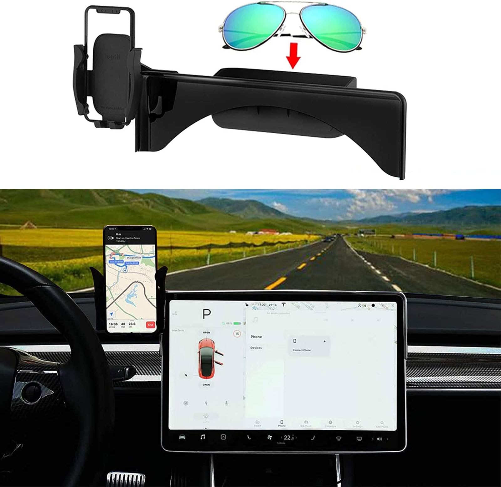 Tesla Model 3 Model Y Phone Mount Silicone Phone Holder Tesla Model 3 Model Y Accessories