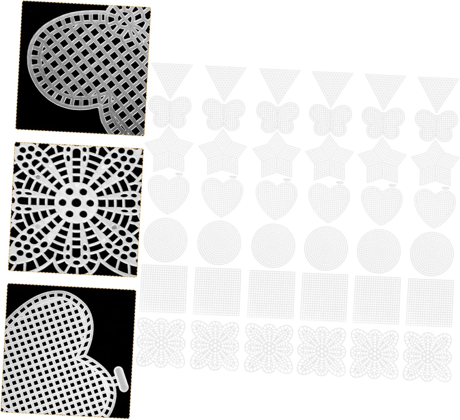 HOMSFOU 70pcs Embroidery Mesh Cross Stitch Plastic Mesh Sheet for Crafts DIY Projects