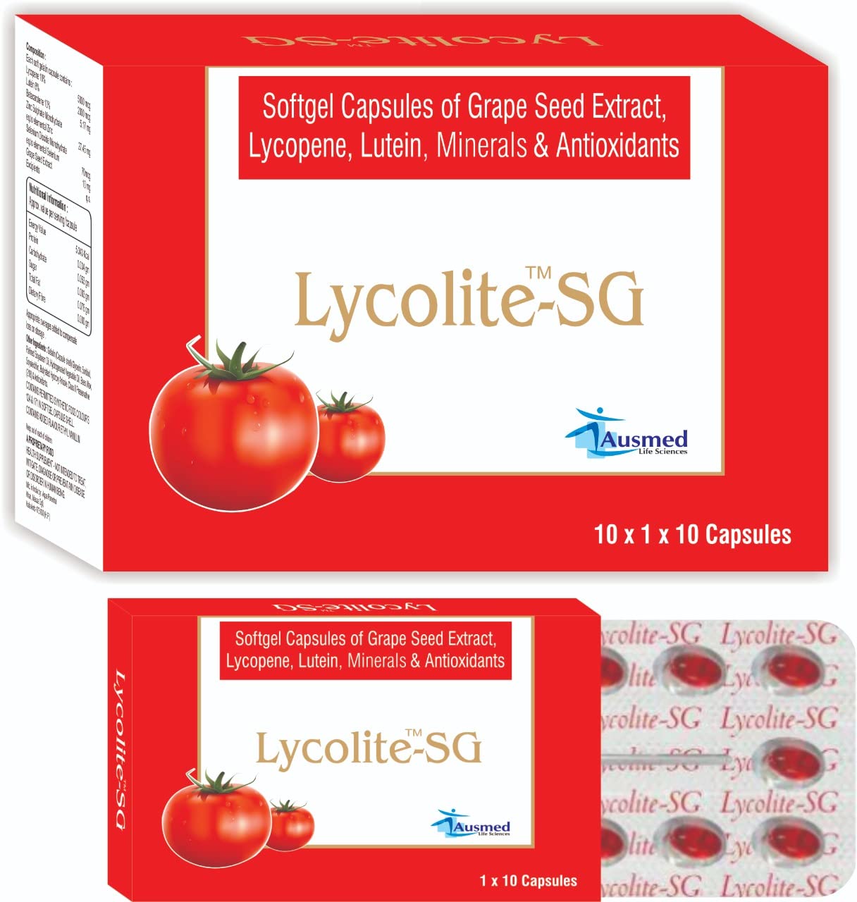 Lycolite SG Softgel Capsule/Grape Seed Extract, Lycopene, Lutein