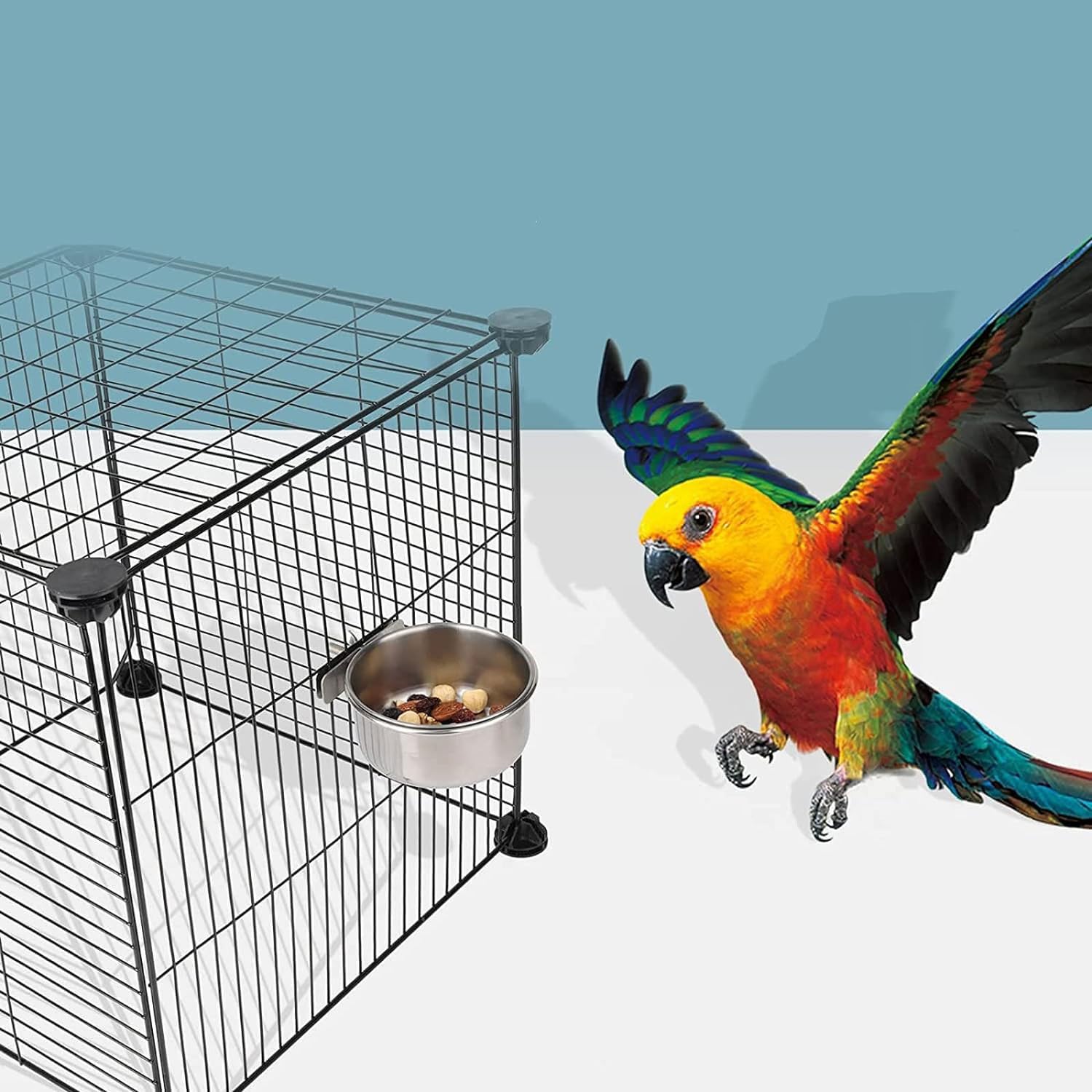 Tazas de alimentación para pájaros Colgantes internos, Cuenco para pájaros con Clip, comedero para pájaros de Acero Inoxidable, Regalo Ideal para Amantes de los pájaros, 1 ud.