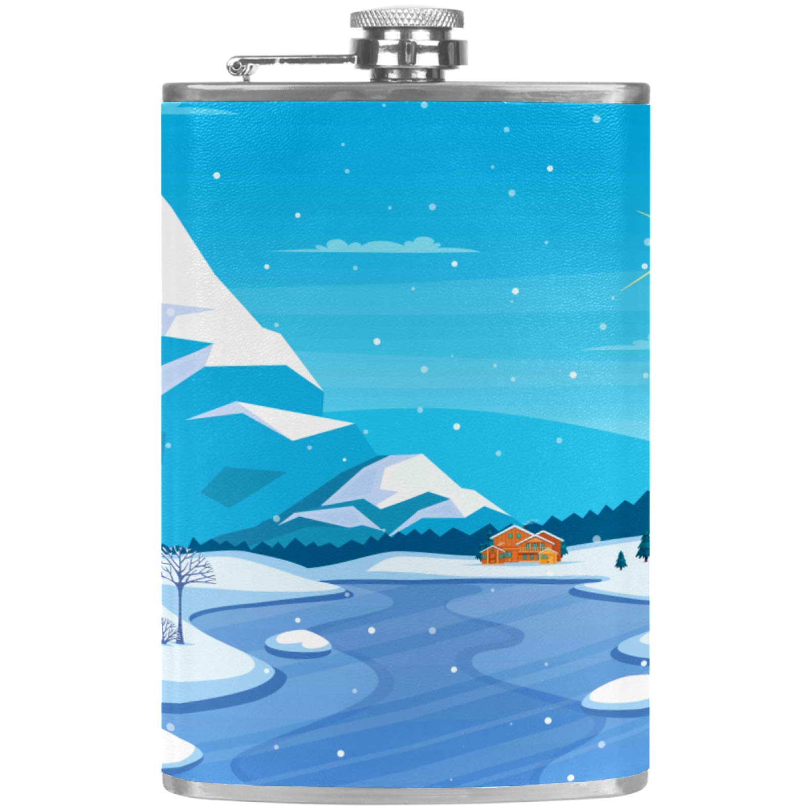Flasque à whisky en cuir avec entonnoir pour le camping