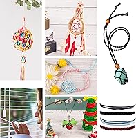 Vista 2 de PH PandaHall 600 yardas de 0.031 in de nailon para cuentas de hilo de cuerda de nudo chino Kumihimo hilo de macramé, cordón de cuerda para macramé