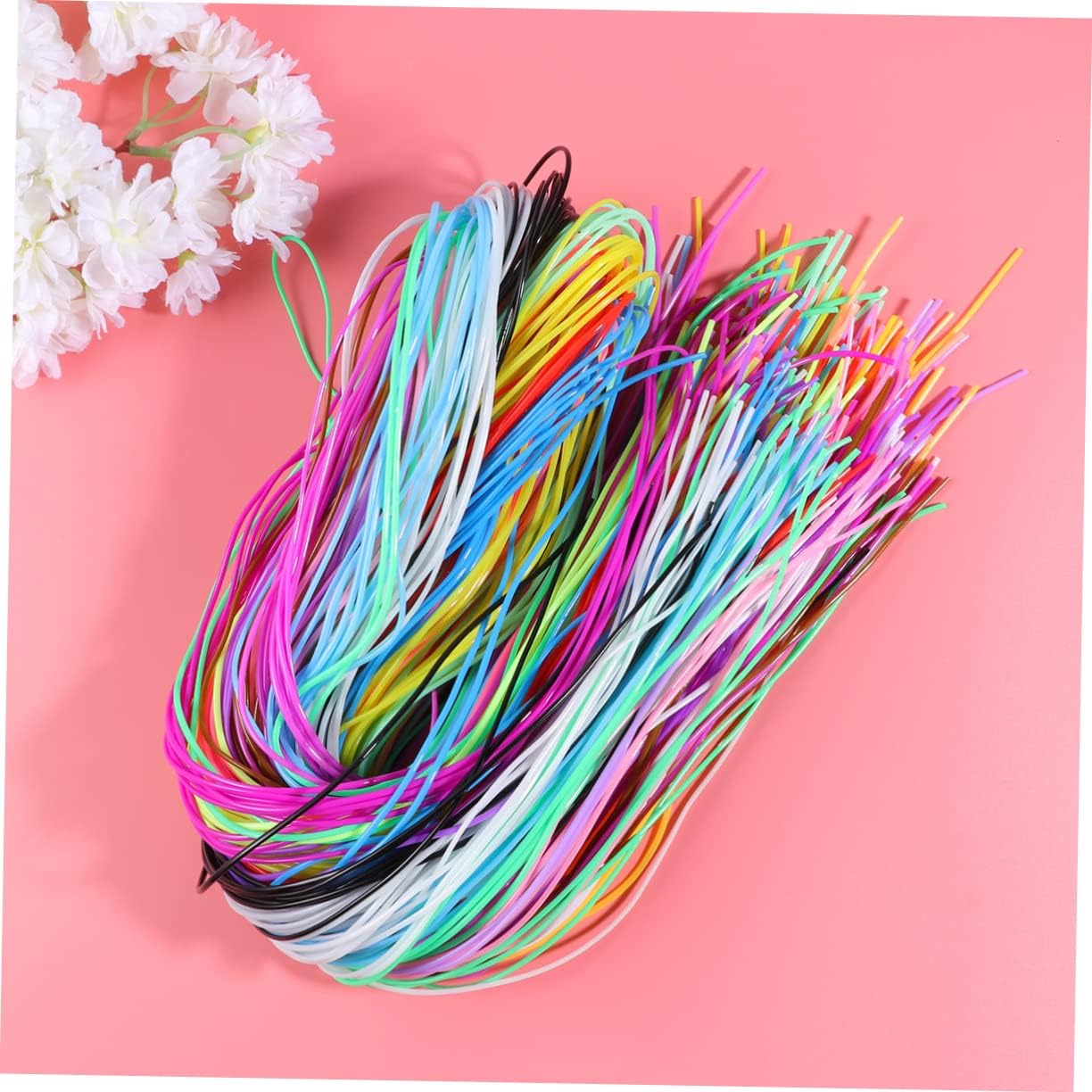 Veemoon 400pcs Braided PVC String 1.8mm Thick White Macrame Cord Craft Trim DIY Braided Rope Assorted