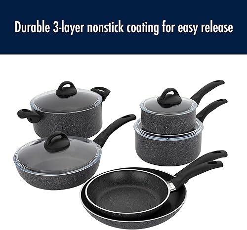 Miniatura 4 de Henckels Everlift Granite - Juego de utensilios de cocina antiadherentes de 10 piezas, fabricado en Italia, revestimiento antiadherente duradero de