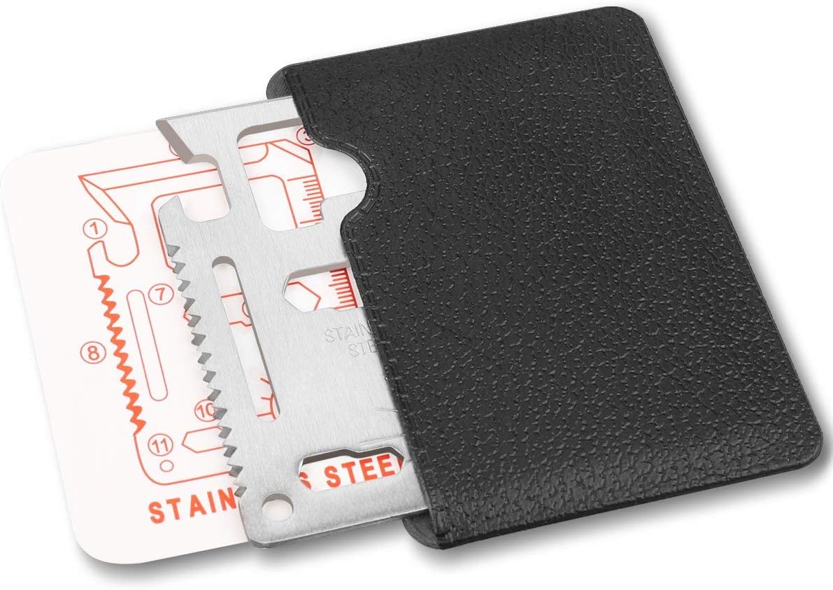 11 in 1 Tools For Men Beer Opener Survival Tool Credit Card Size Fits For Wallet Pocket (5Pack)