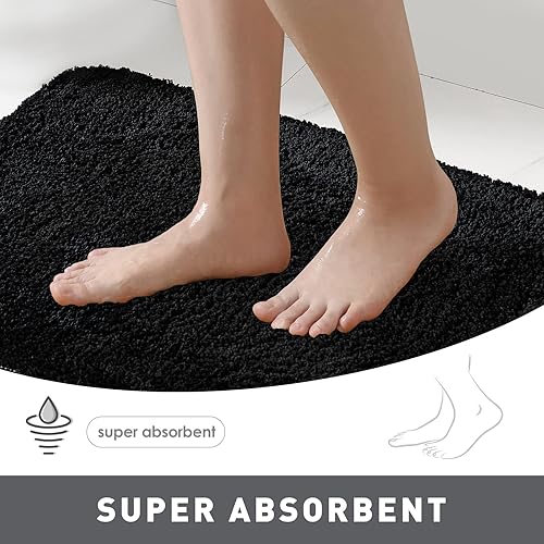 Miniatura 4 de EMEMA Alfombra de baño antideslizante, alfombra de baño absorbente de microfibra peluda, 20 x 32 pulgadas, color rojo