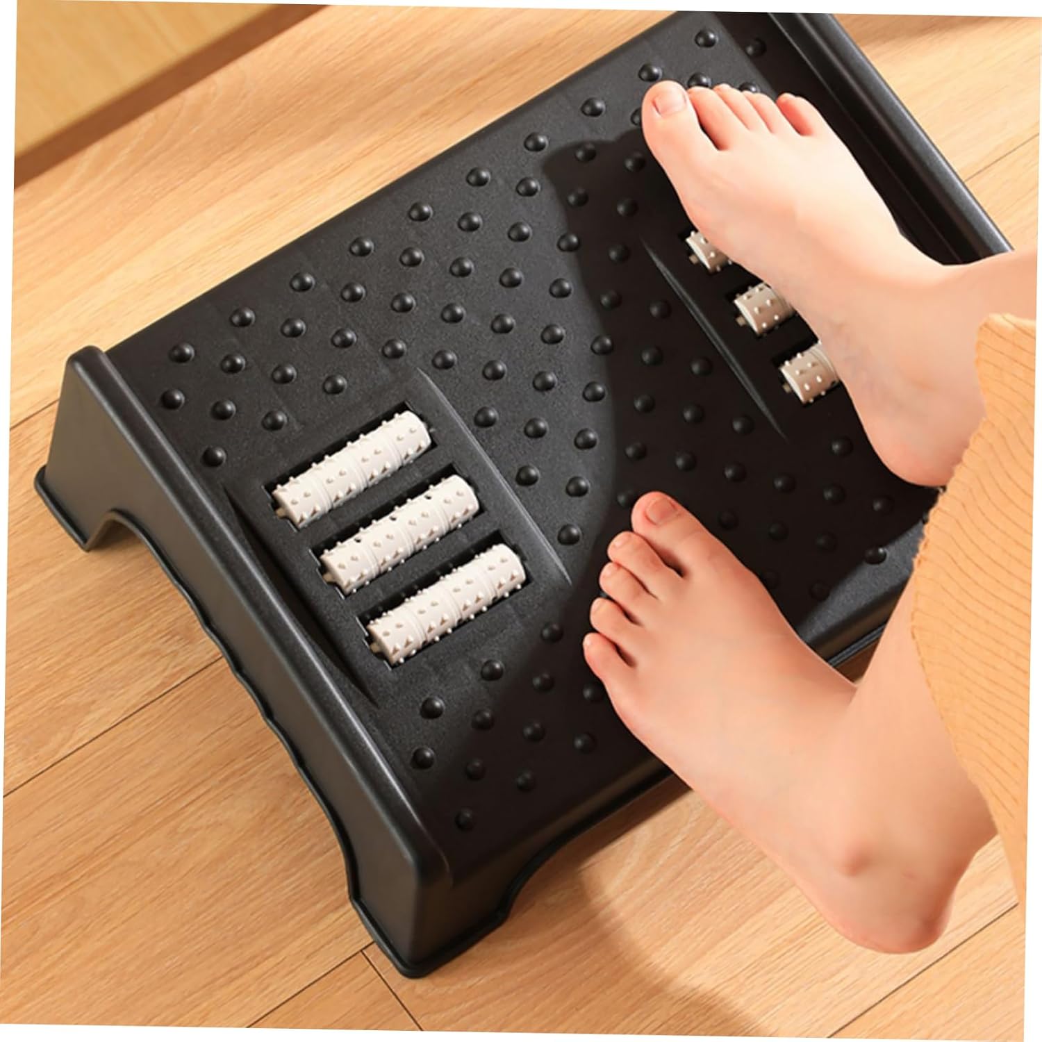 Plastic Foot Rest Stool Non-Skid Foot Support for Office and Home Use for Relaxation and Improved Posture Conveniently Sized for Easy Storage