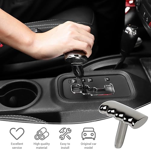 Miniatura 4 de PDKLIN Pomo de palanca de cambios de metal con mango en T compatible con Jeep Wrangler 2008-2014, Jeep Liberty 2011-2014, Jeep Grand Cherokee