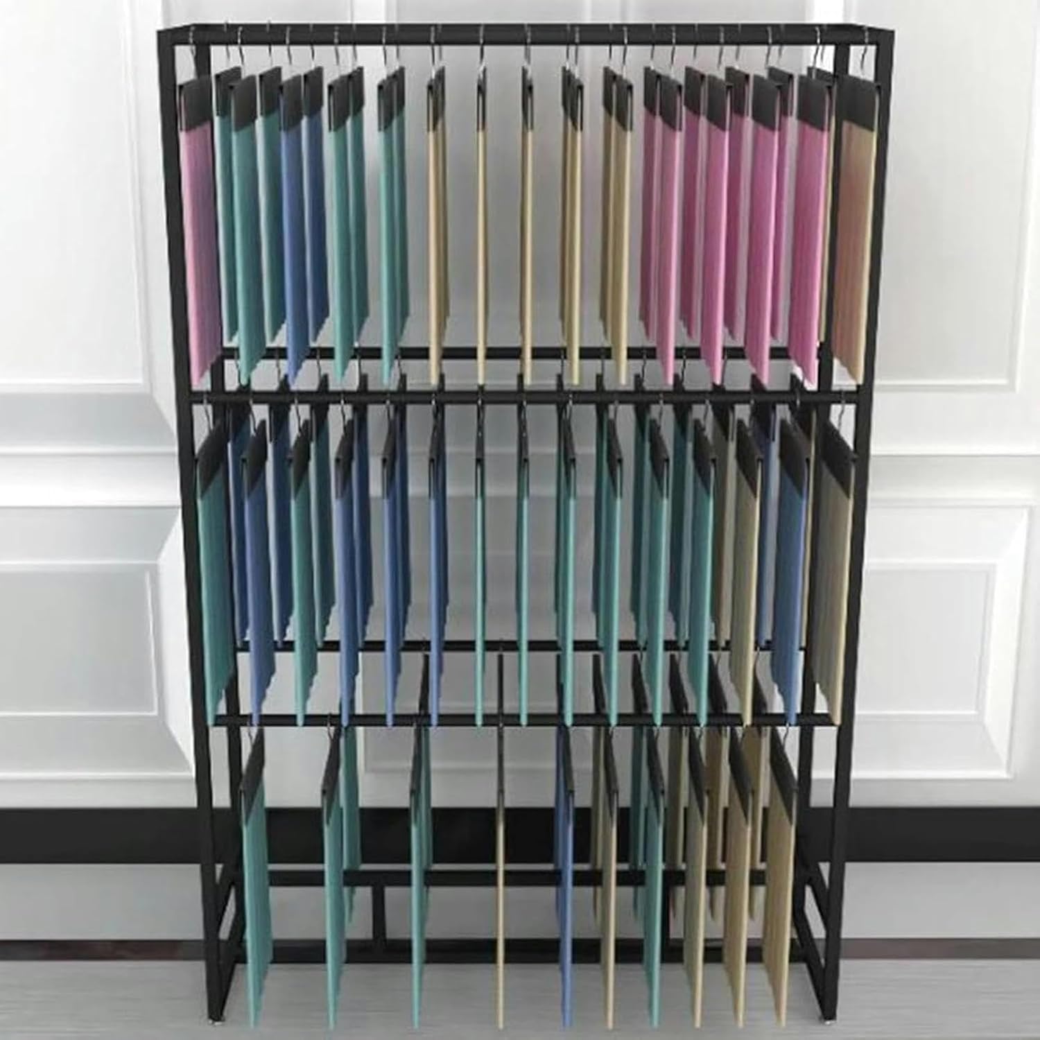 Metal Fabric Display Rack, Floor-Standing Organizer Holder for Quilts, Fabric Samples, Bed Sheets, Towels, Silk Scarves - Ideal for Boutique and Commercial Use
