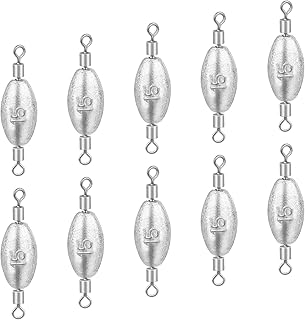 TDZXQQ 10 Pack Lead Fishing Weights Trolling Sinkers Flipping for Bass Fishing Tackle Drop Saltwater Set Up Drop Fishing S...