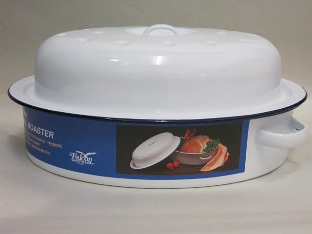 ENAMEL FALCON OVAL ROASTER WHITE 26cm