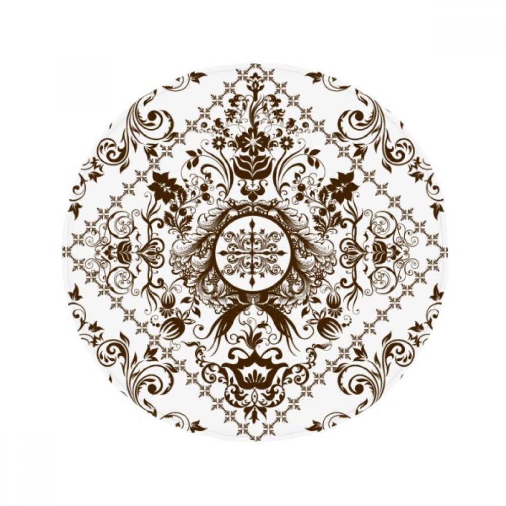 Tapis de sol anti-dérapant rond 60cm motif fleur pour cuisine