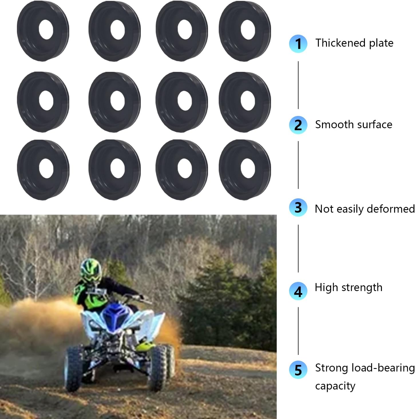 12pcs A Arm Dust Cover Caps compatible with Banshee 350 Blaster 200 Raptor YFM125 YFM250 YFM660R YFM700 YFZ450/YFZ450R/YFZ450X, 5YT-23517-00-00 Aluminum Rebuid Kit
