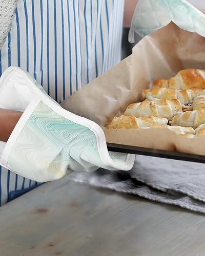 Miniatura 6 de Abstract Gradient 5Pcs Pot Holders for Kitchen,Non Slip &amp; Heat Insulation Terry Cloth Potholder Set with Pocket,Thick Hot Pad Oven Mitts Trivet