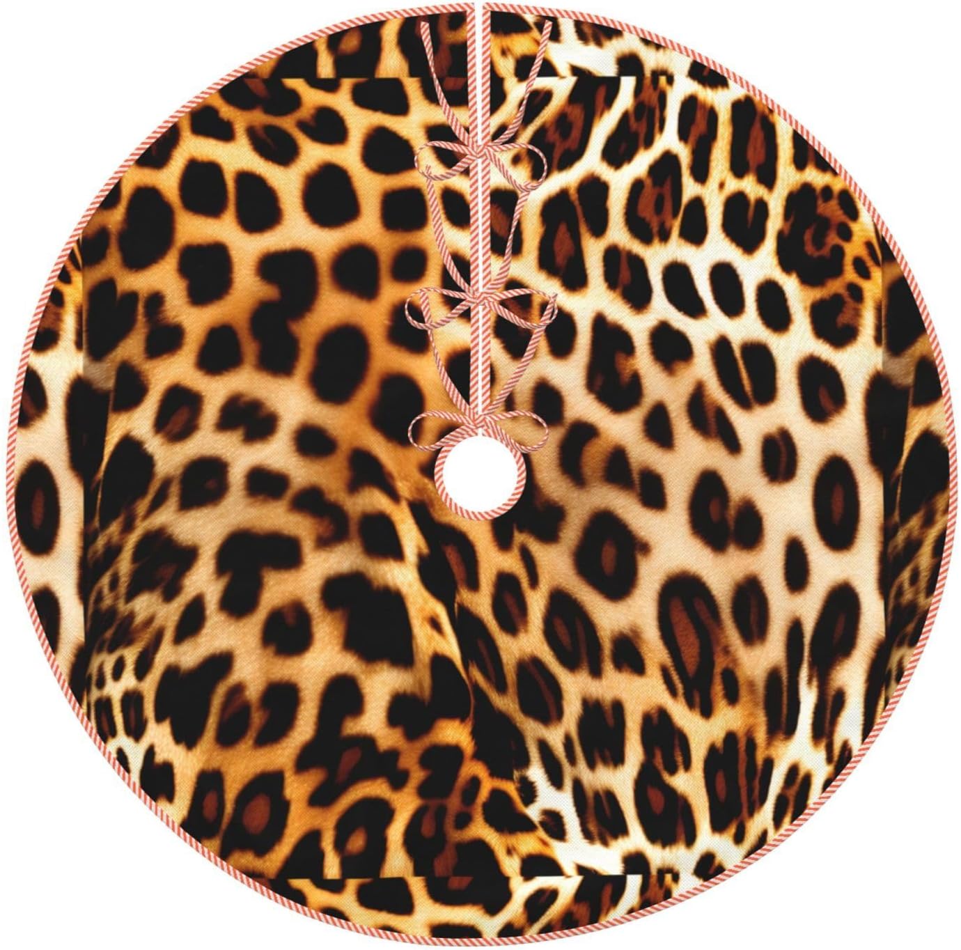 Weihnachtsbaumrock mit Leopardenmuster, anpassbar für Feiertage, 76,2