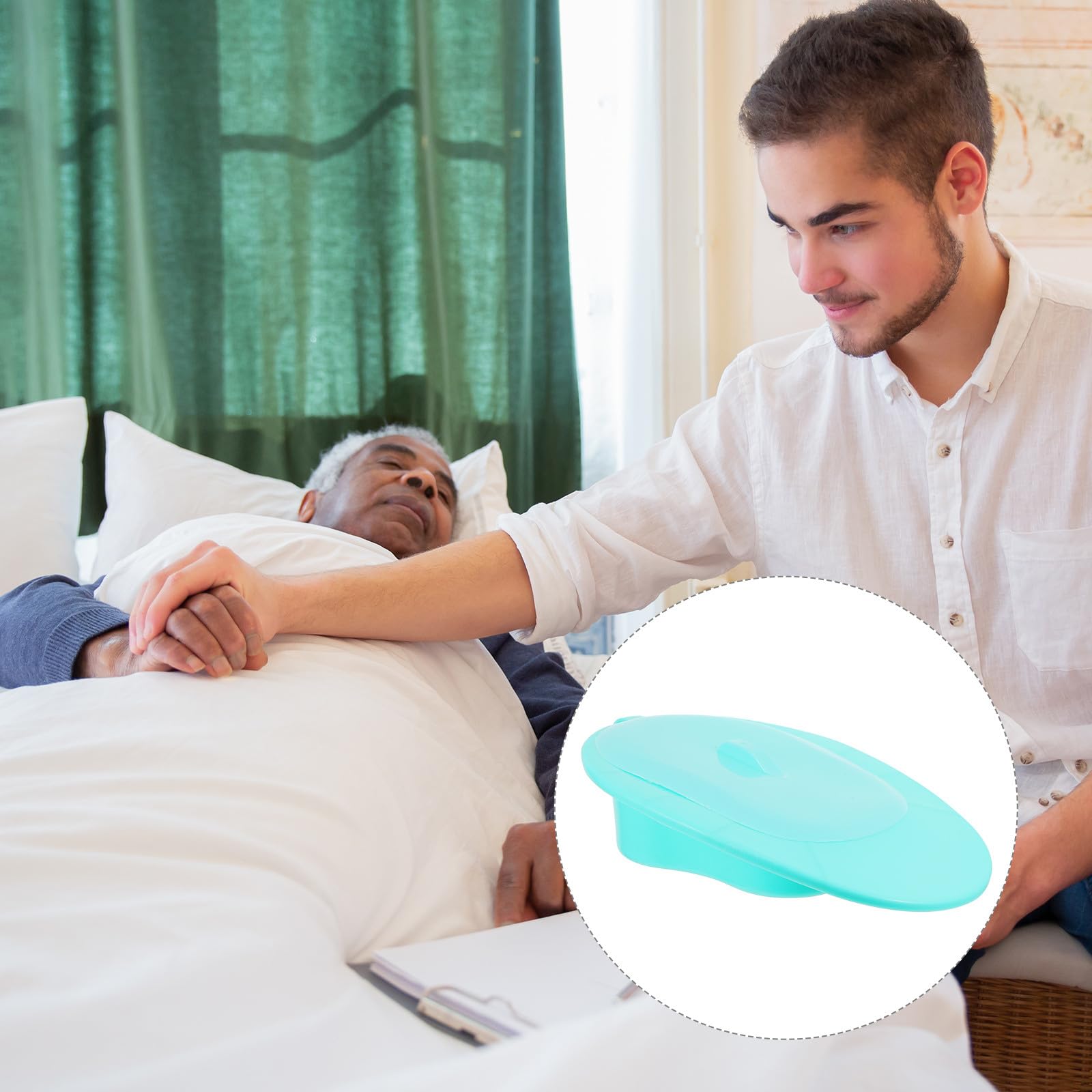 Padella Pp in Verde per Letto Coperchio Chiaro per Allettati
