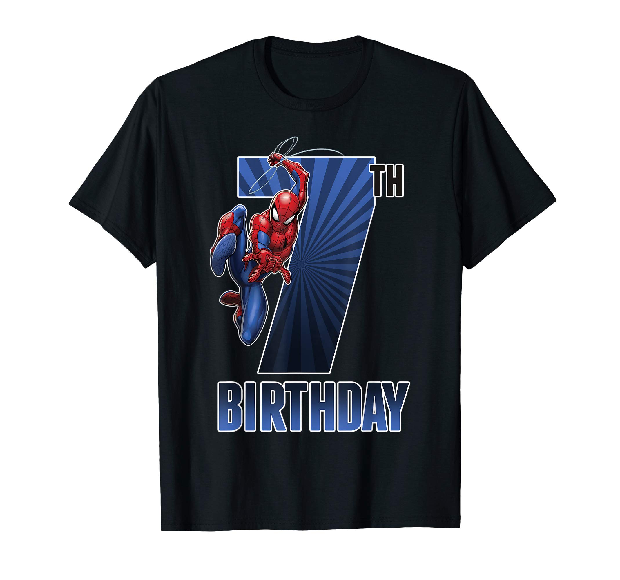 MarvelSpider-Man Swinging 7th Birthday Graphic T-Shirt