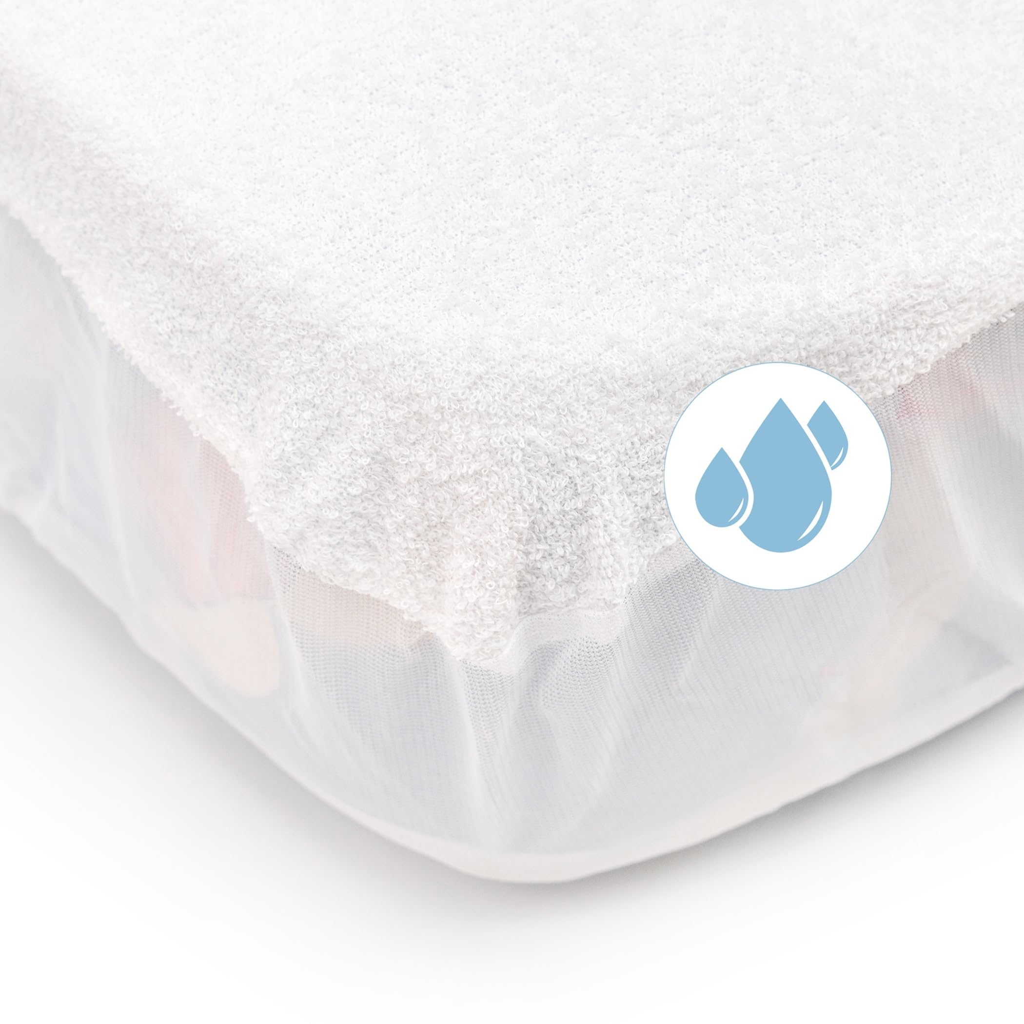 Ti TIN, Set of 2 Mattress Protectors for Child/Baby Bed, 70 x 140 cm, White 2 Units - Image 3