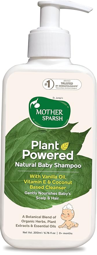 Mother Sparsh Plant Powered Natural Baby Shampoo, Gently Nourishes Babys Scalp & Hair 200ML
