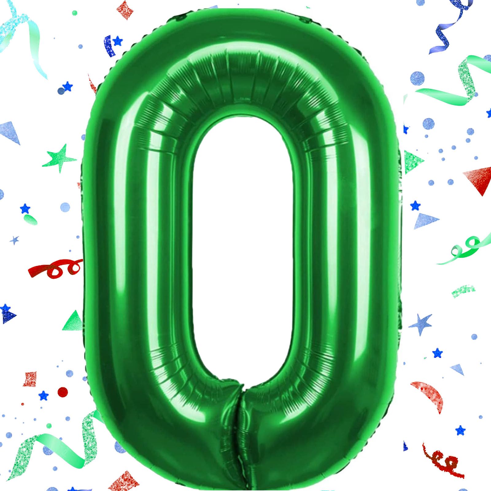Dark Green 0 Balloon - 40" Large Self Inflating Foil Balloon for Boys, Girls, Women, Men - Birthday, Anniversary Party Decorations โ image 1