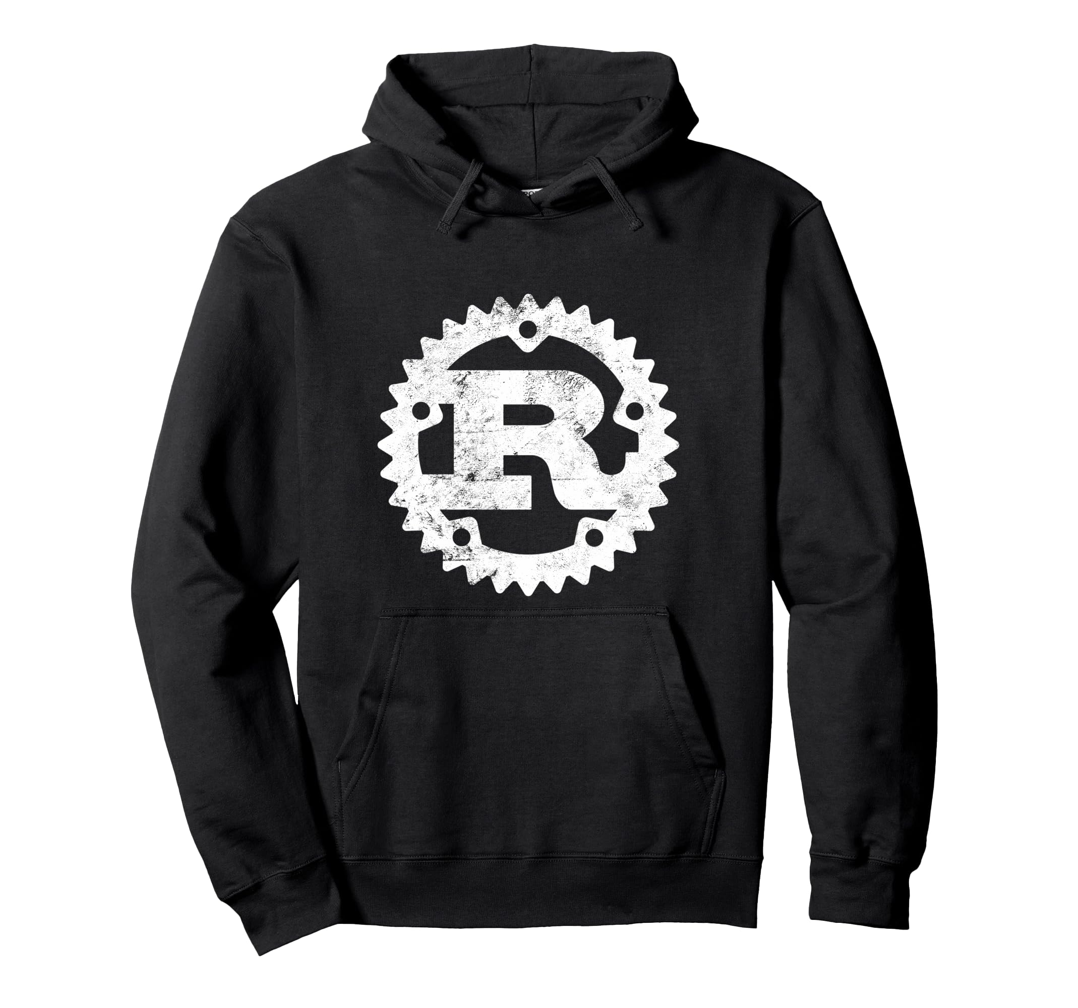 Rust Programming DesignsRust Programming Logo Distressed Vintage Letter R Pullover HoodieOEKO-TEX STANDARD 100