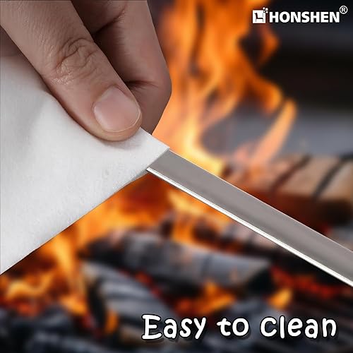 Miniatura 6 de Brochetas planas para barbacoa de 17 pulgadas de largo, acero inoxidable estilo brasileño de 38 pulgadas de ancho con mango de madera dura para asar