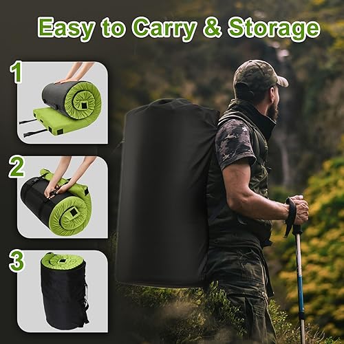 Miniatura 5 de Almohadilla de colchón de espuma viscoelástica, cómoda alfombrilla gruesa para dormir para adultos con parte inferior impermeable y antideslizante,