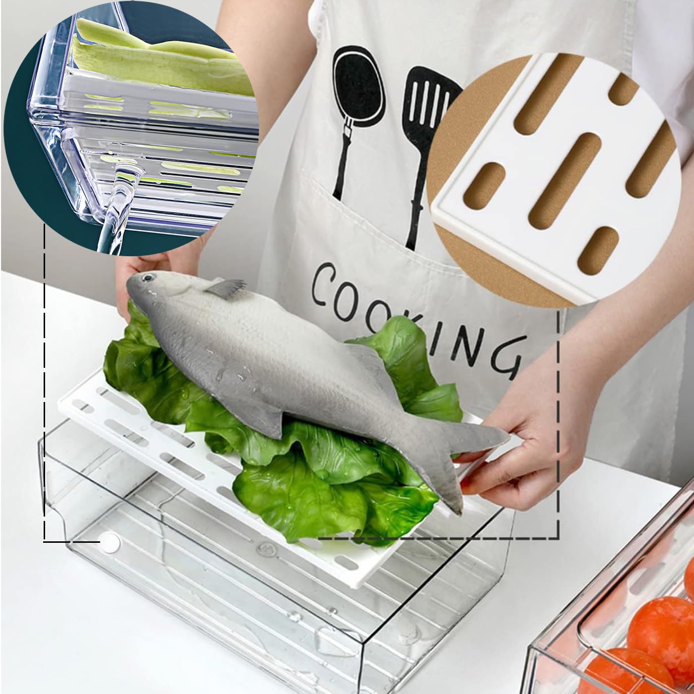 Scatole Porta Verdure Per Frigo: Organizzatori Trasparenti Con Finestra E Scolatoio | Contenitori Impilabili Per Una Cucina In Ordine