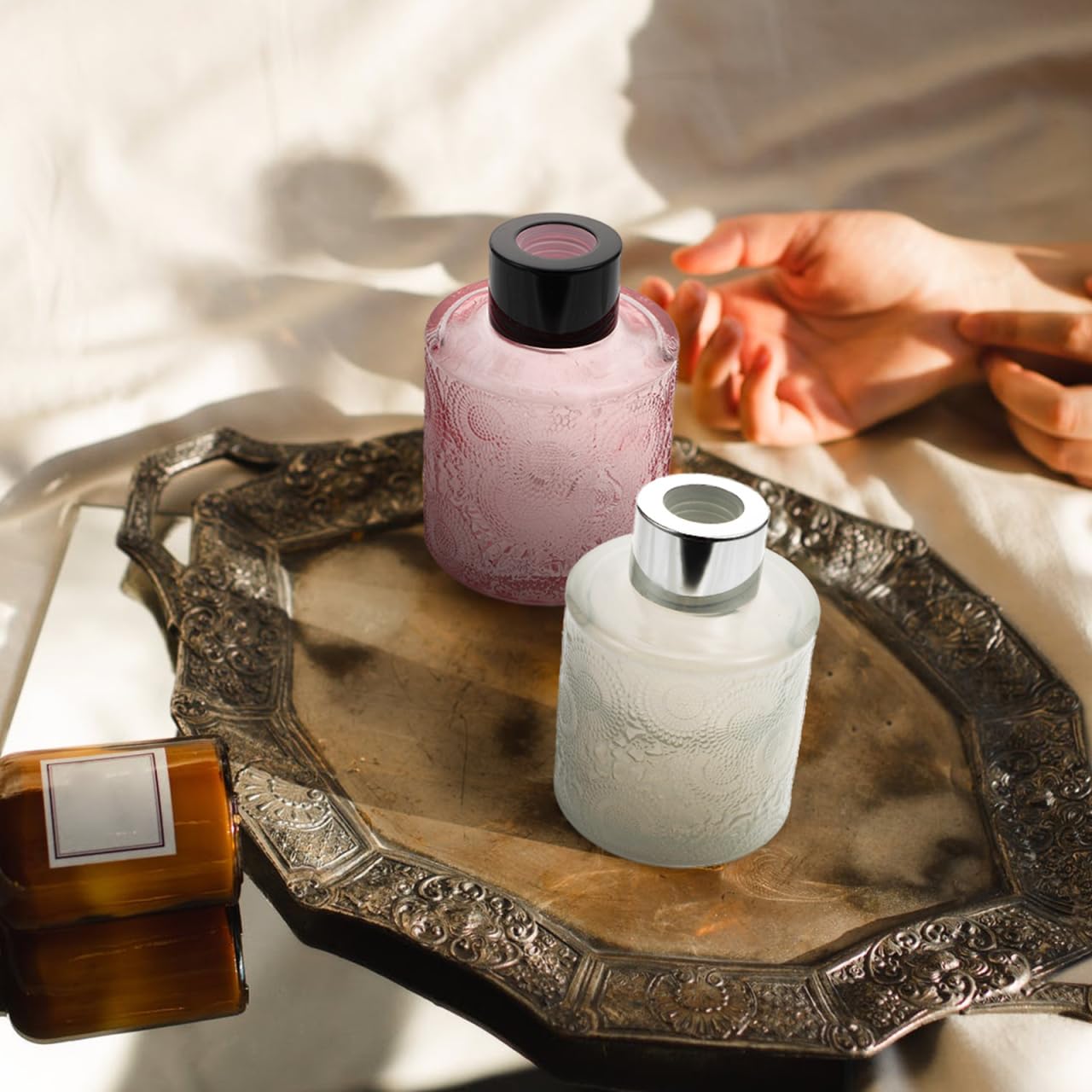 Operitacx 4 Pz Bottiglia Di Bottiglia Diffusore Di Profumo in Vasi Diffusori in Olio Essenziale Bottiglie Flaconi Diffusori Vuoti Fragranza Piccola Scatola Bicchiere