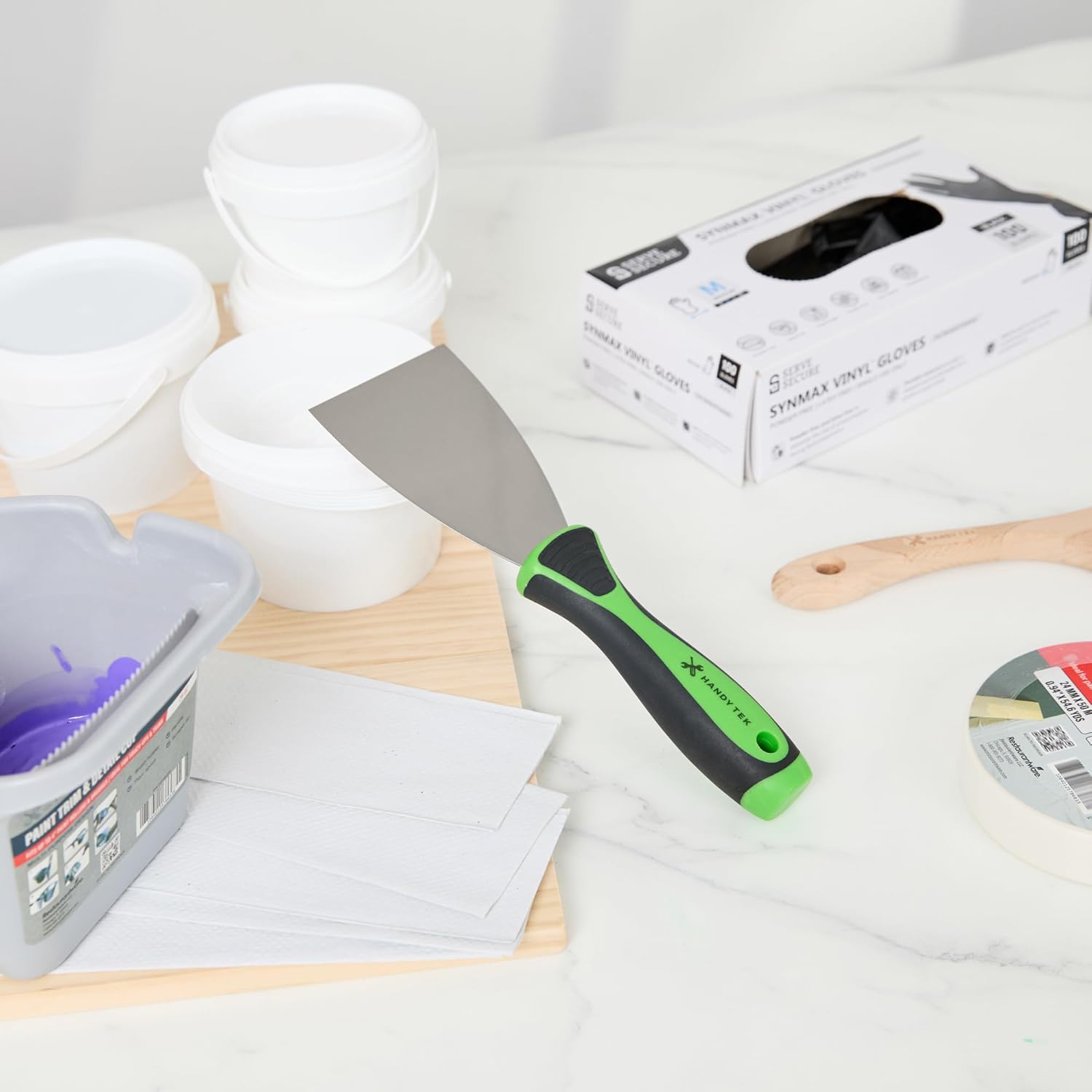Restaurantware Putty knives 3 Inch Flexible Carbon Steel Scraper Soft Grip Handle 144 Taping knives Tool for Repairing Drywall, Removing Wallpaper, Applying Putty, Plaster, Cement, Adhesives