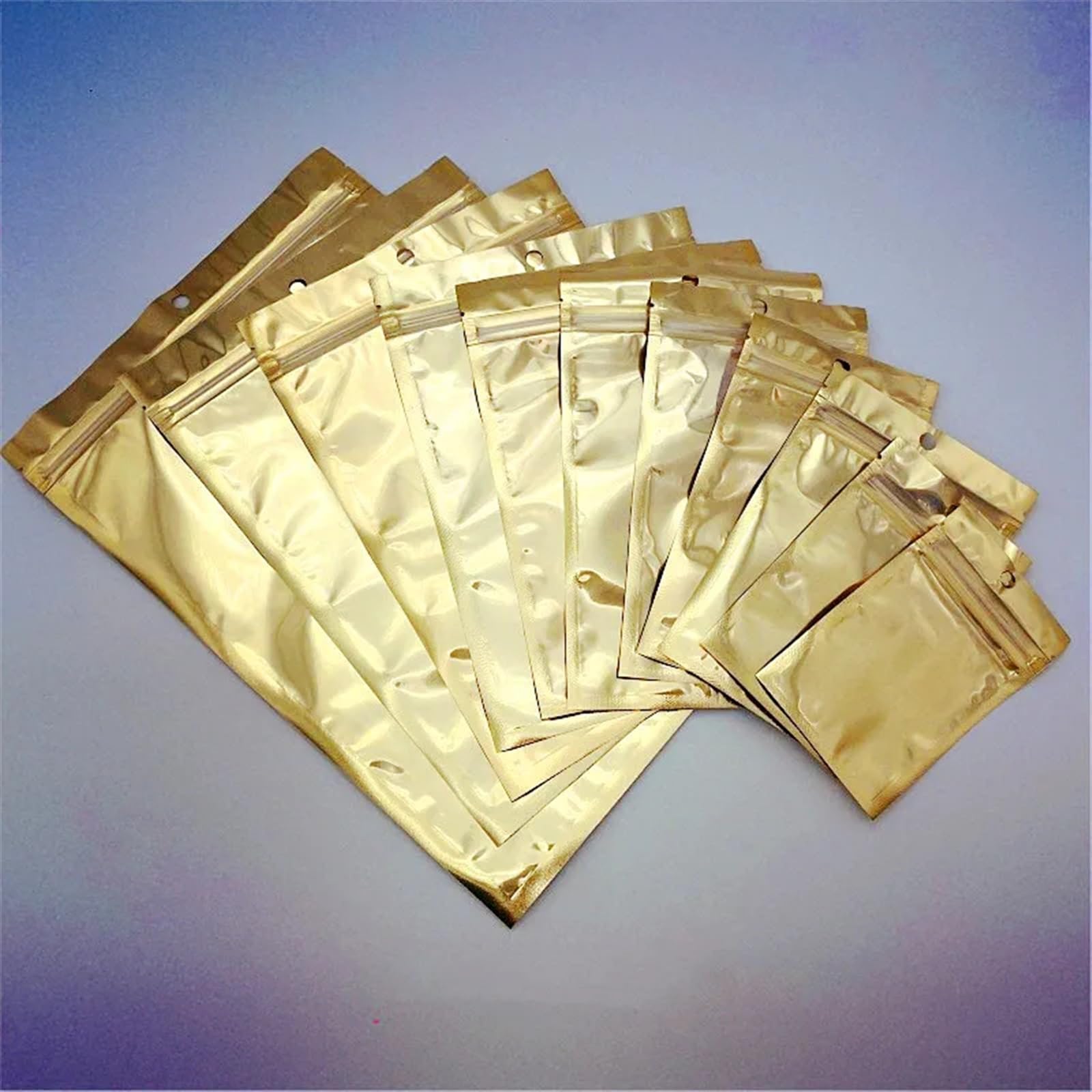 plastikowe torebki z zamknięciem, 50 szt. Aluminiowa torba z zamkiem błyskawicznym, samoprzylepna płaska torebka, zamykana na suwak, przechowywanie żywności w kawie, zamykane torby Mylar(18x26cm)