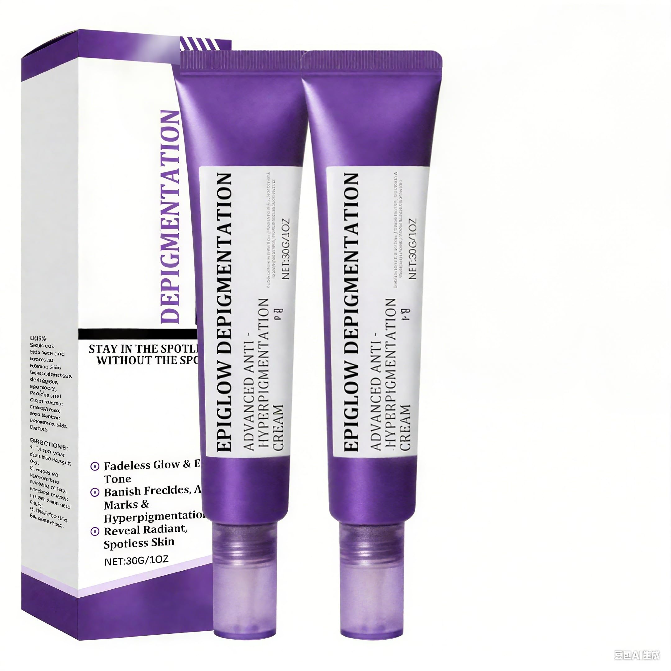 GMHLLES 2 Bottles of Anti-Hyperpigmentation Cream, Dark Spot Cream, with 1 Pair of Eye Patches, Nourishing and Moisturizing