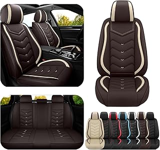 ADERN Car Seat Covers for Lincoln MKZ 2007-2020, Premium Nappa Leather Car Seat Cover, Stylish Sport Seat Covers， Automobile Seat Cover Sets.(Standard 5 Seats/Coffee Color)
