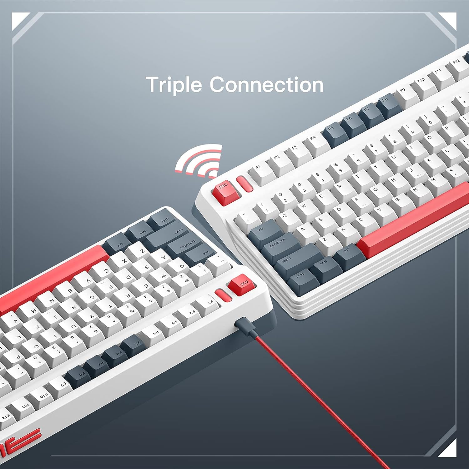 iQunix L80 Gaming Keyboard, 2.4G Wireless Mechanical Keyboard with Cherry MX Brown Switch, Compact 83 Keys RGB LED Backlit Hot Swappable Keyboard for Windows/Mac/Android/iOS