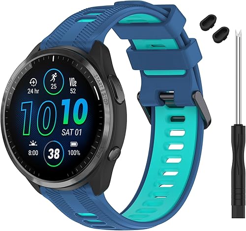 Miniatura 8 de TopPerfekt Correa compatible con reloj Garmin Forerunner 965  Correa de repuesto de silicona suave para reloj inteligente 965 para mujeres y hombres