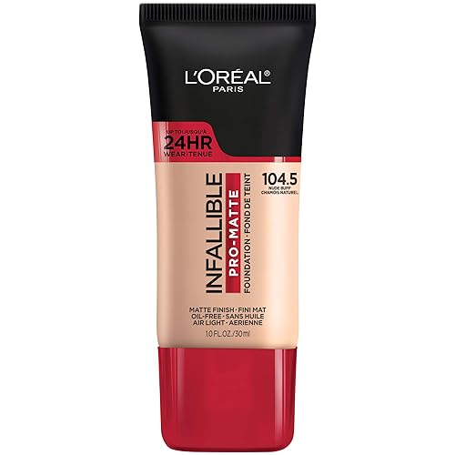 L'Oréal Paris Cosmetics Makeup Infallible Pro-Matte Liquid Longwear Foundation, Nude Buff, 1 onza líquida