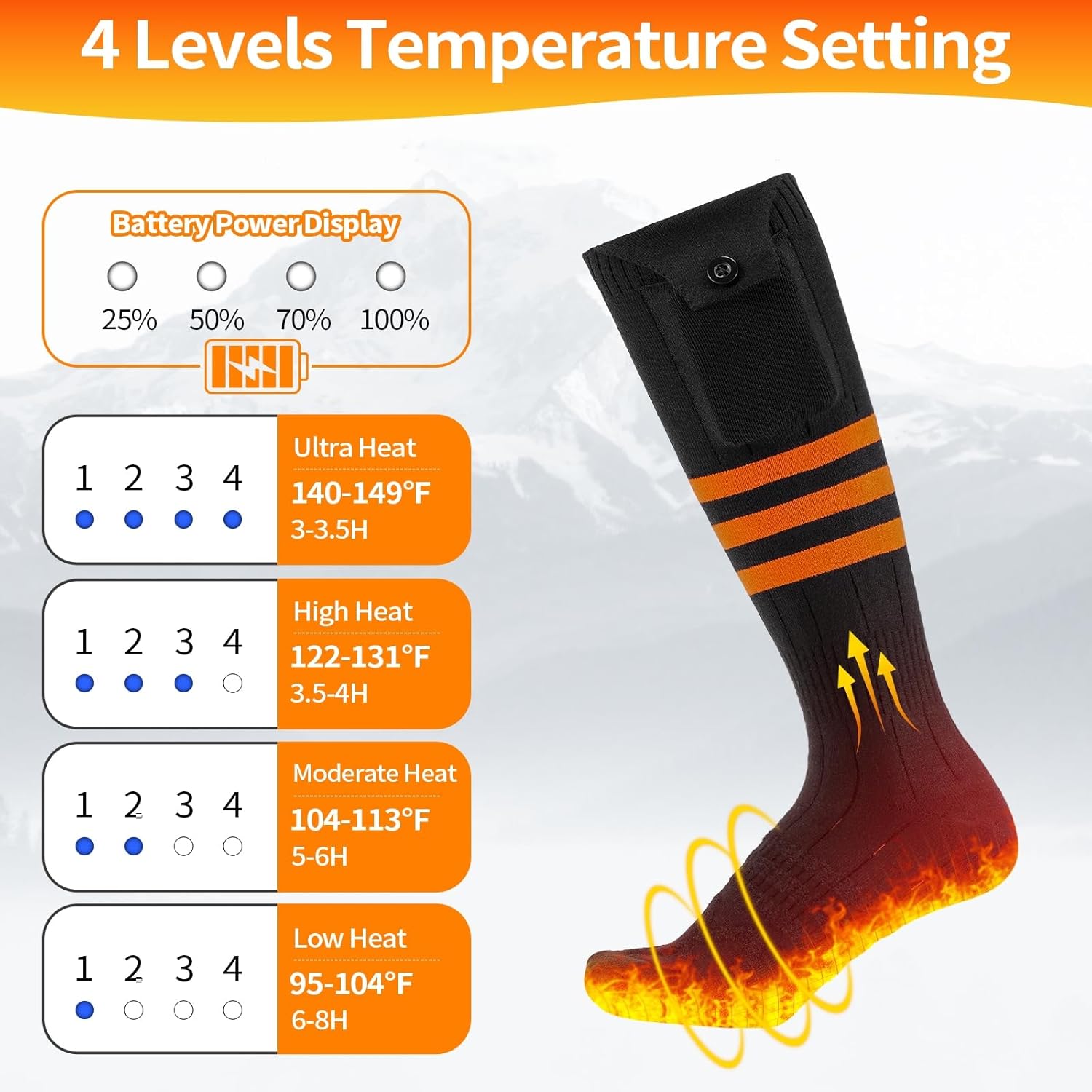 Wequsky Heated Socks Material Detail