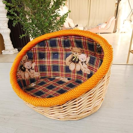 Amazon Co Jp ペットの巣籐籐製犬小屋犬小屋猫のトイレ砂わら編みテディ犬小屋猫猫のトイレ砂冬冬夏スペシャル Size S ペット用品