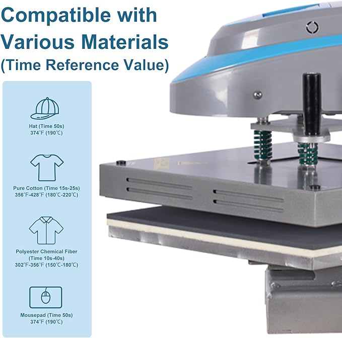 Prensa Térmica Neumática Doble Estación 16x16 Pulgadas Leavader miniatura 5