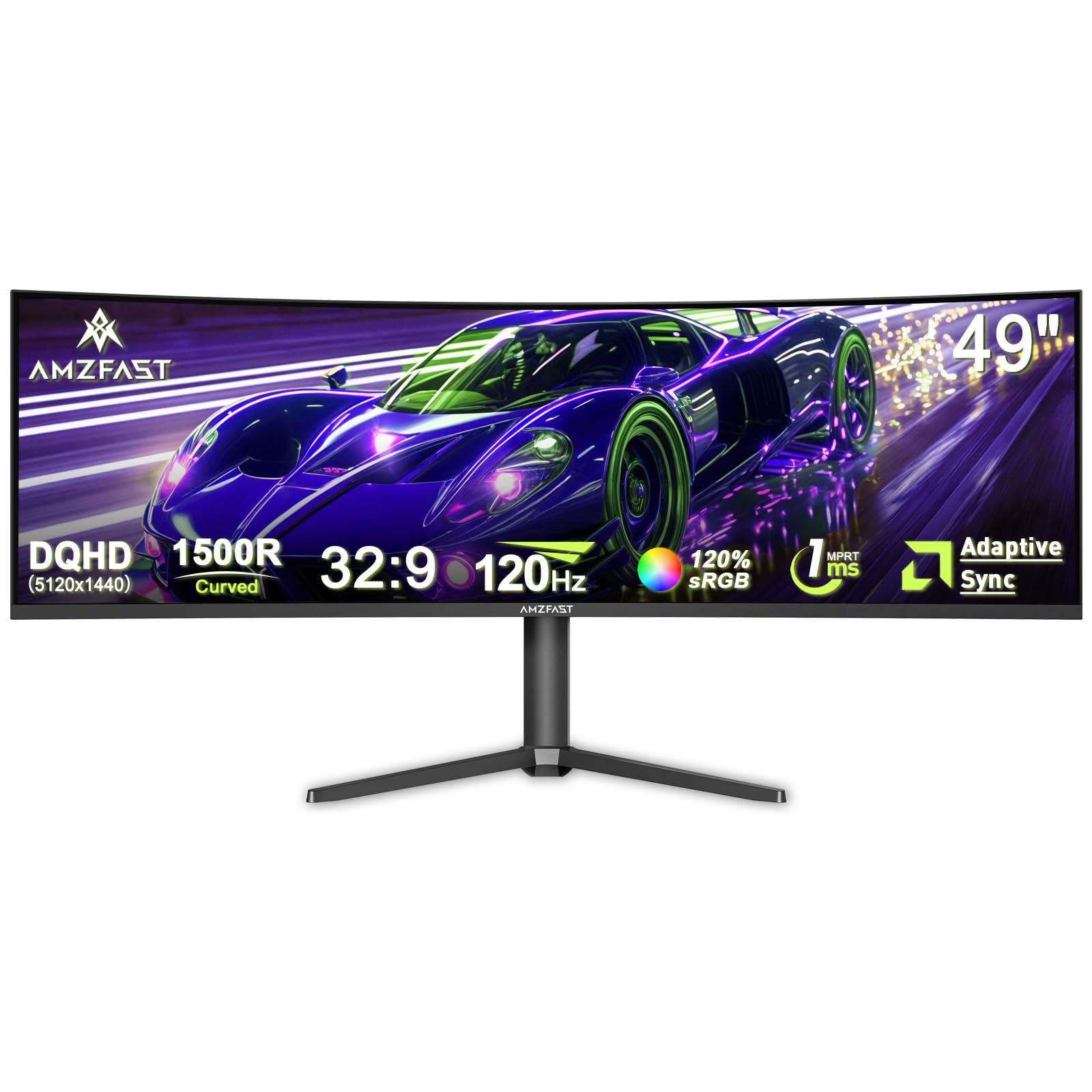 curvo 49 pollici amzfast monitor gaming 5120x1440 120 hz