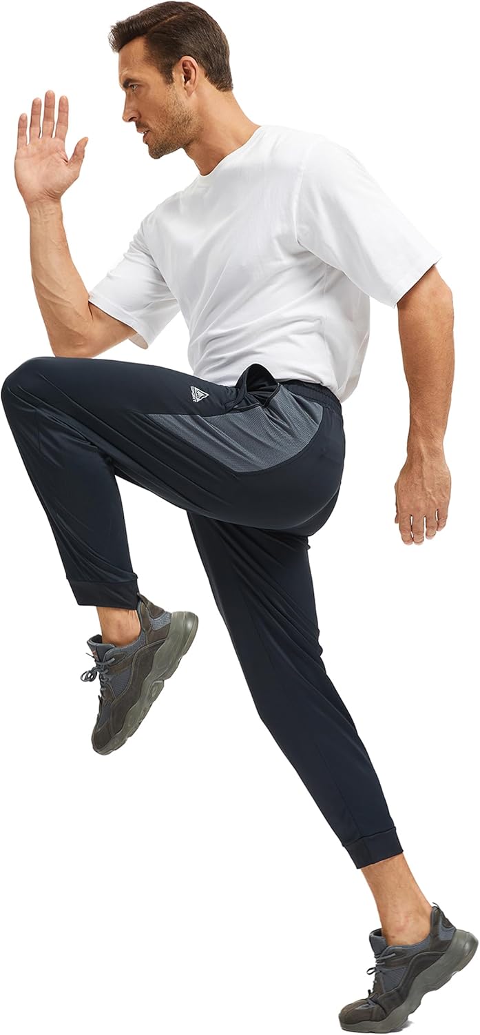 Men's Joggers Sweatpants with Zipper Pockets Lightweight Athletic Track Pants for Men Workout, Running, Soccer - Image 3