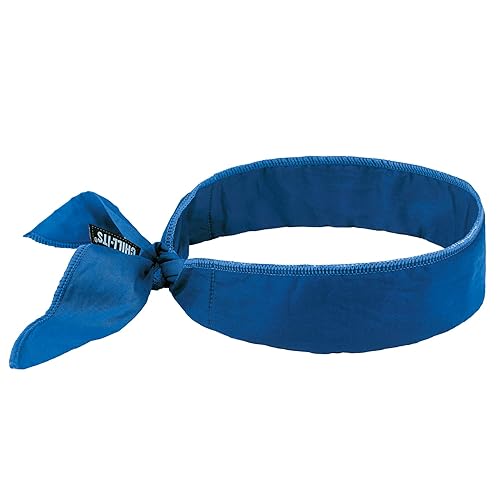 Miniatura 8 de Ergodyne Chill-Its 6702 - Bandana de enfriamiento, material integrado de polímero evaporativo para alivio de enfriamiento, color negro, 1 unidad