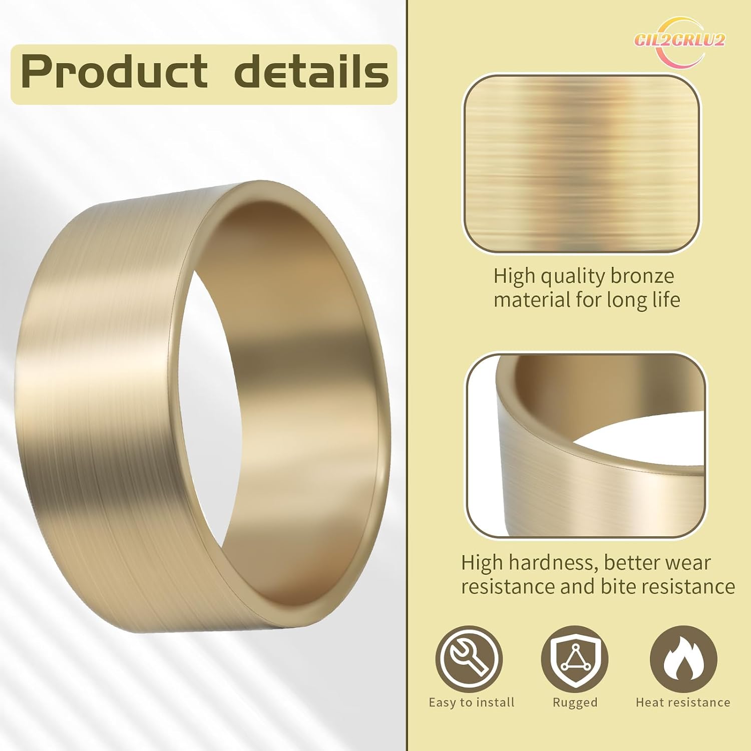 2pcs Torque Converter Bushing for Mini Bike and Go Kart Used on 30 Series Driver Pulleys for a 1-1/16" Diameter Crankshaft Bronze Idler Bushing