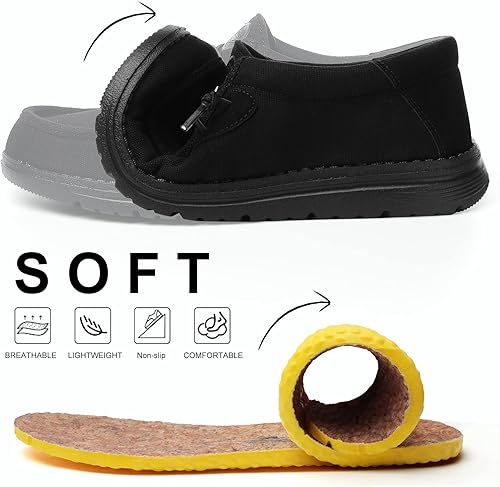 Miniatura 7 de Walking Shoes for Women-Slip On Linen Loafers,Canvas Work Boat Shoes,Comfortable,Lightweight,Breathable for Daily