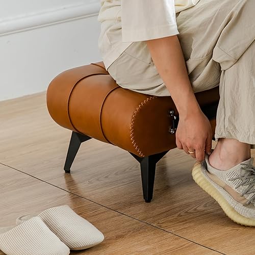 Miniatura 6 de Reposapiés pequeño Reposapiés de piel sintética elegante y funcional para asientos adicionales en la sala de estar, entrada u oficina