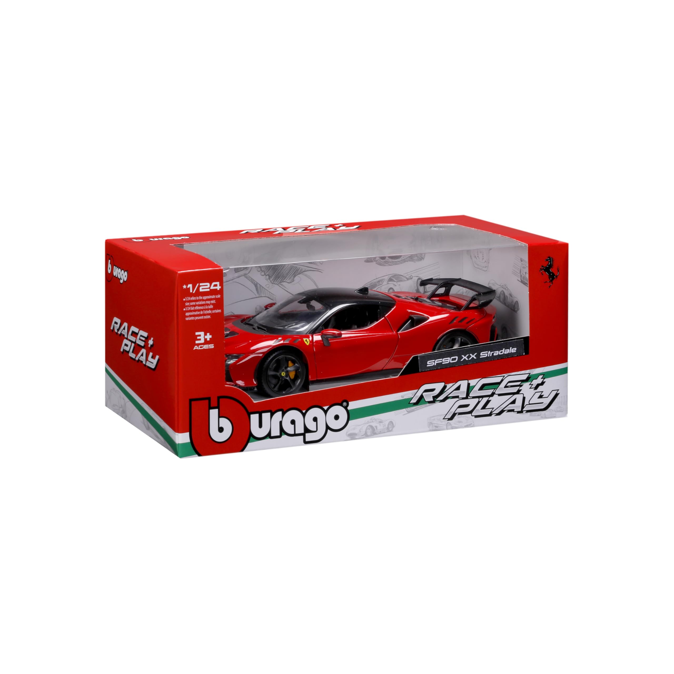 BBURAGO Ferrari SF90 XX Stradale Auto Diecast Scala 1:24 Replica Supercar Porte Apribili Licenza Ufficiale
