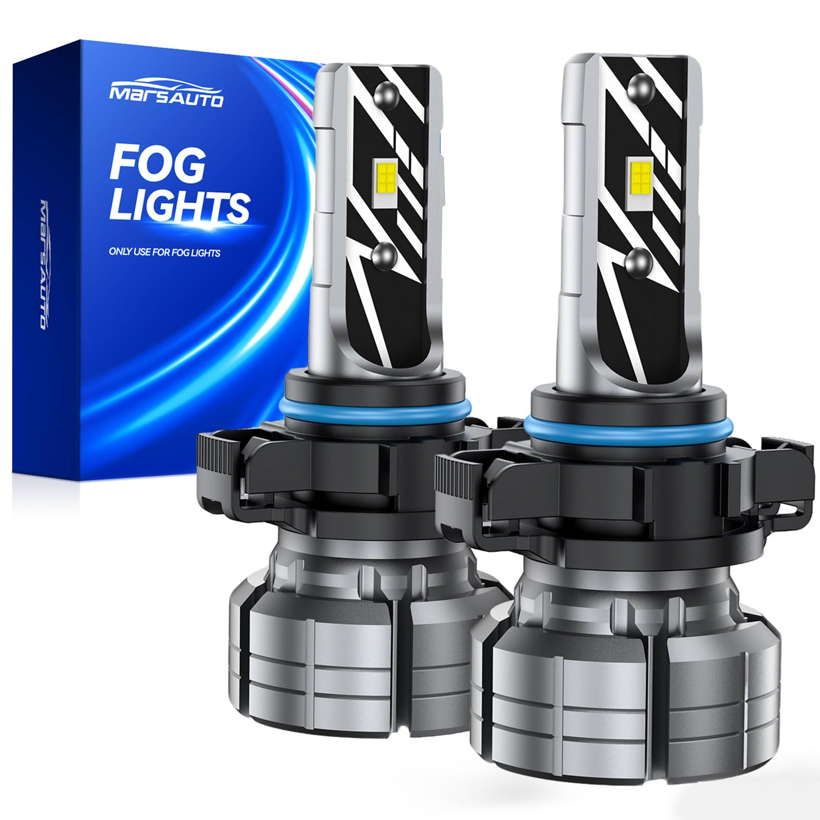 Marsauto 5201/5202 LED Fog Light Bulbs, 14,000LM 6500K White