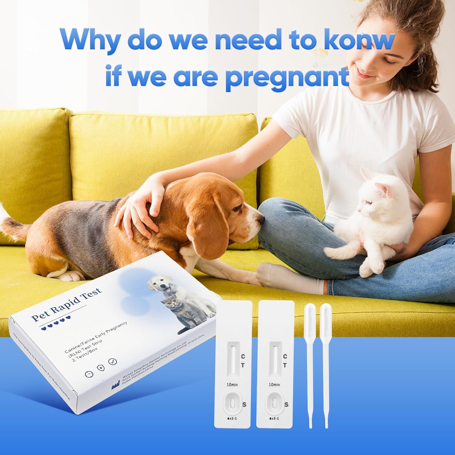 Dog & Cat Urine Pregnancy Test Kit at Home – 5-Minute Fast & Accurate Results for Pet Progesterone Detection, Painless No Blood Draw, Easy Test Strips for Pet Owners & Breeders